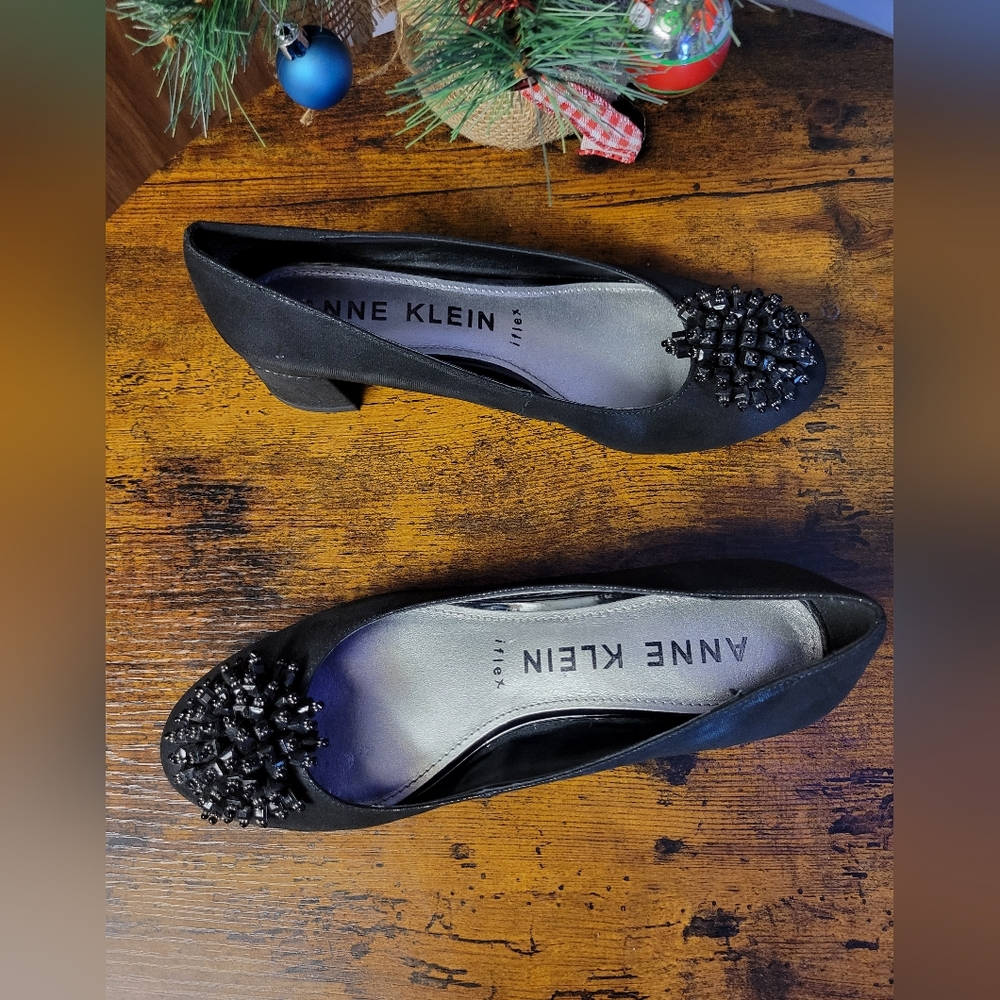 Anne Klein women iflex shoes 8 med beaded toe-black - Picture 4 of 14